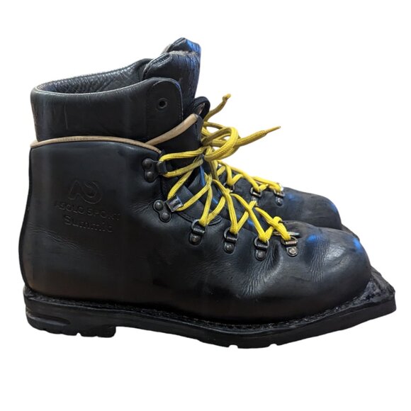 ASOLO Sport Summit Black Leather Vintage Cross Country Ski Boots - Size 12 - Picture 1 of 15